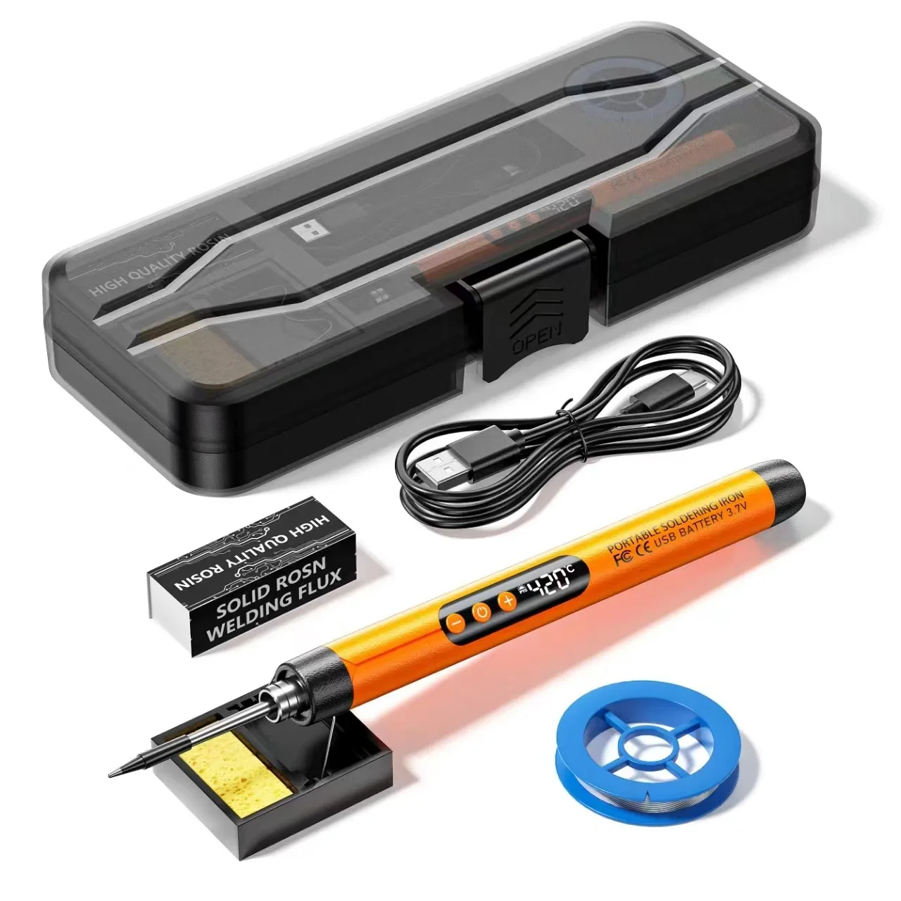 

USB-перезаряжаемый мини-паяльник с регулируемой температурой, набор для пайки с аксессуарами, идеально подходит для DIY-проектов и ремонта