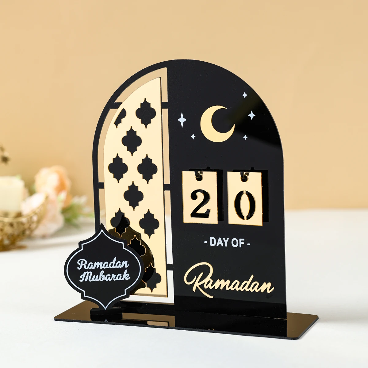 Acrylic Ramadan Countdown Calendar Ornaments Gifts Eid Mubarak Ramadan Decor For Home 2025 Kareem Islam Muslim Party Supplies