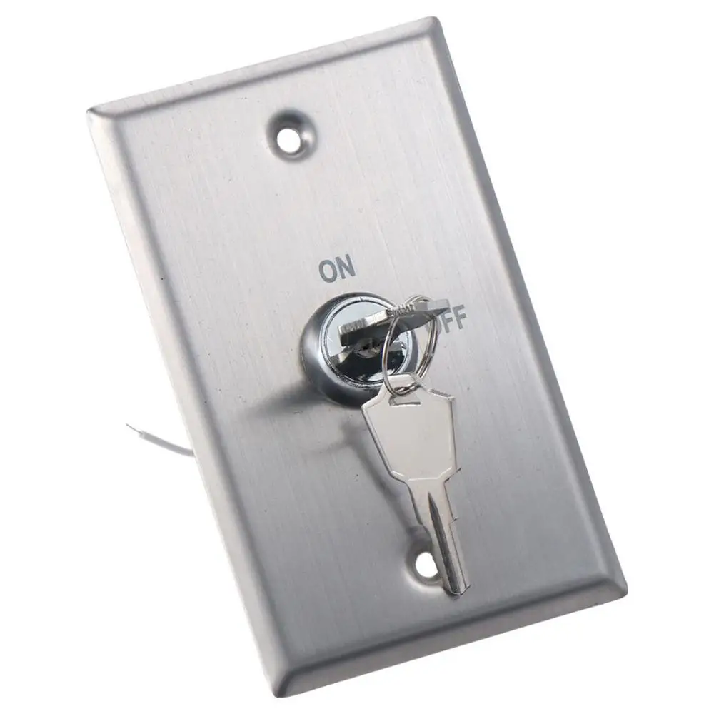 

304 Stainless Steel Door Exit Switch DPST 2 Keys Access Control Switch S70KD Electronic Door Lock On/Off Exit Switch