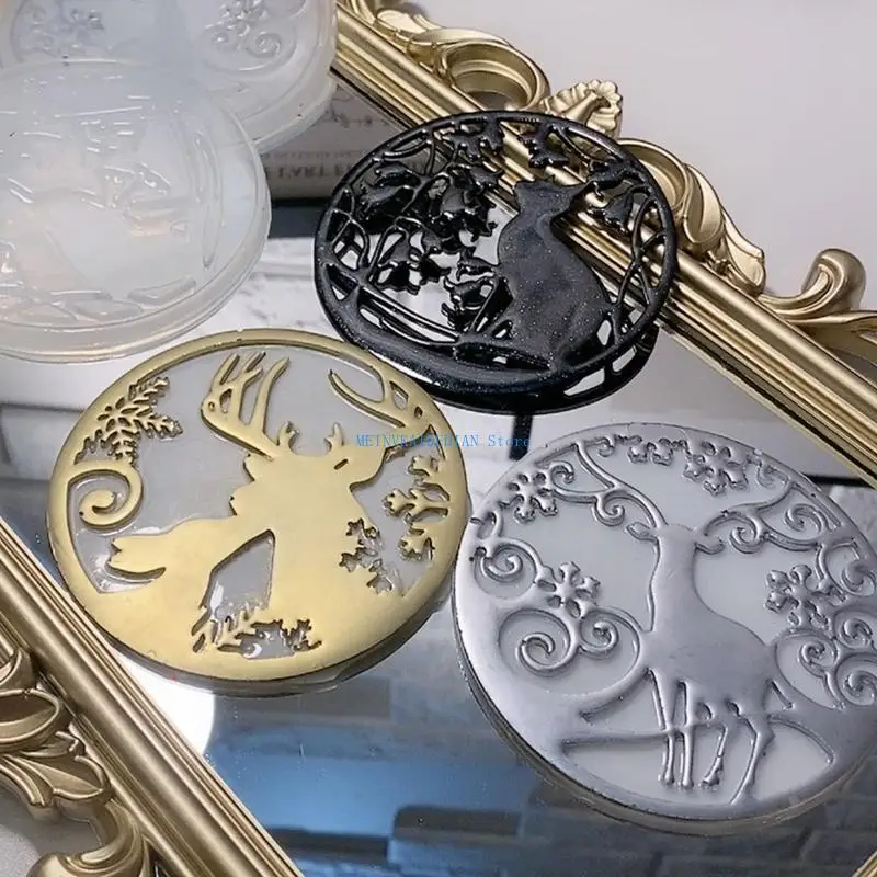 

C1FE Flowers for Cat Christmas Elk Keychain Resin Mold Silicone Mould DIY Crafts Fragrance Plaster Polymer Clay UV Epoxy Mold