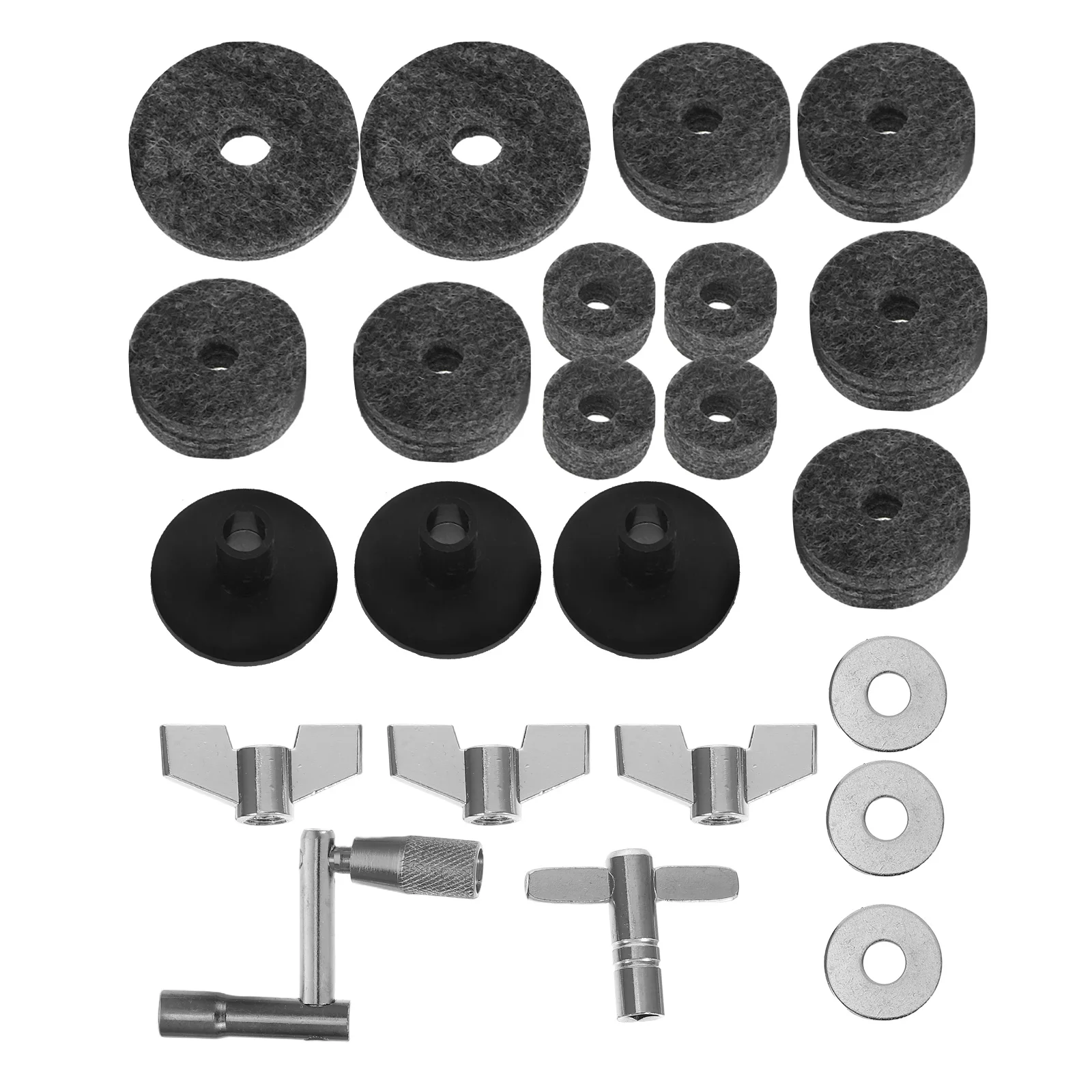 

23 Pcs Drum Set Cymbal Sleeve Tubes Sleeves Replacement Nuts Suite Stand Metal Pads