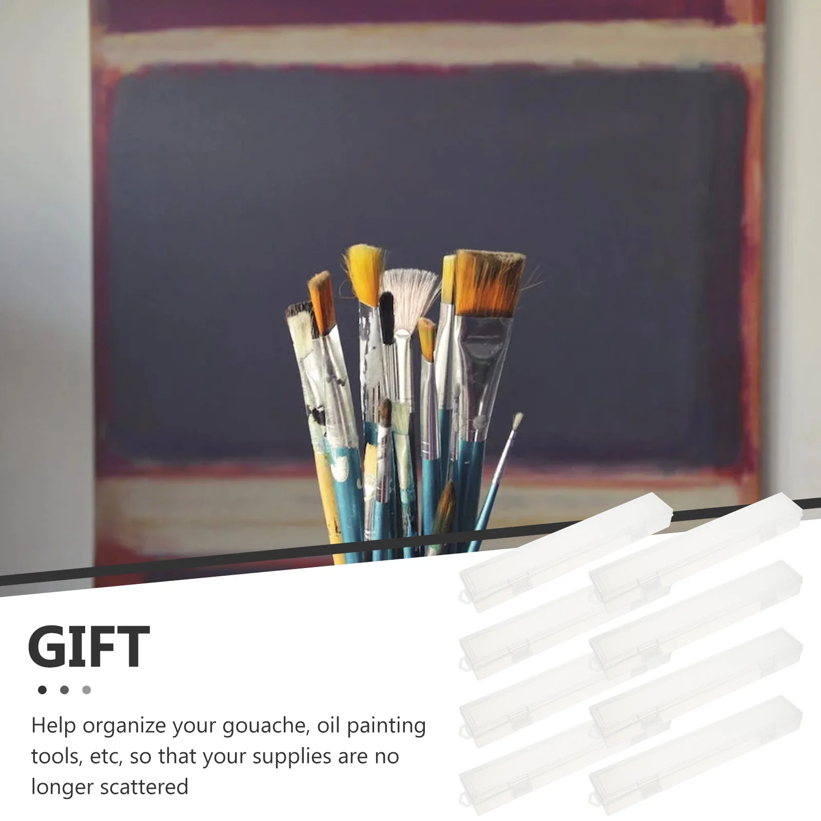 8 قطعة حافظة ملحقات اللوحة متعددة الوظائف من البلاستيك القوي للفرش والأقلام وأدوات الخط صندوق فرشاة الرسم