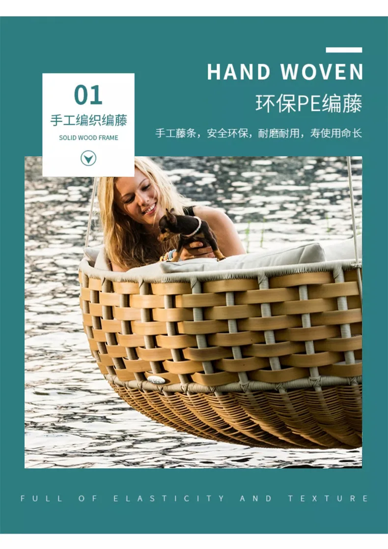 سرير فيلا خارجي قابل للتخصيص، فناء حديقة، كرسي من الخيزران، سرير فندقي وإفطار، سرير أريكة خارجي، سرير شمسي ترفيهي #4