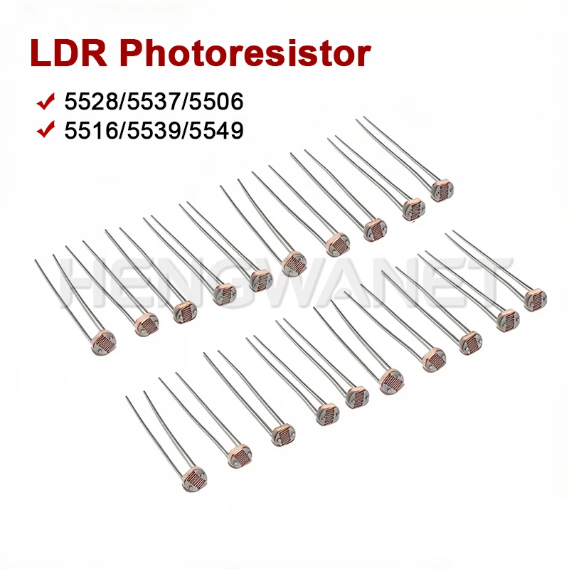 50PCS/lot LDR Photo Light Sensitive Resistor Photoelectric Photoresistor 5528 GL5528 5537 5506 5516 5539 5549 For Arduino