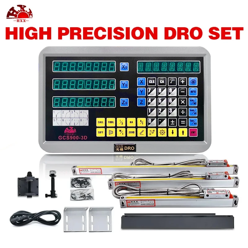 

3 Axis Dro Kit GCS900 Digital Readout Lathe Dro Set with 3 Pieces 0-1000mm Linear Scale Encoder Sensor For Milling Lathe Turning