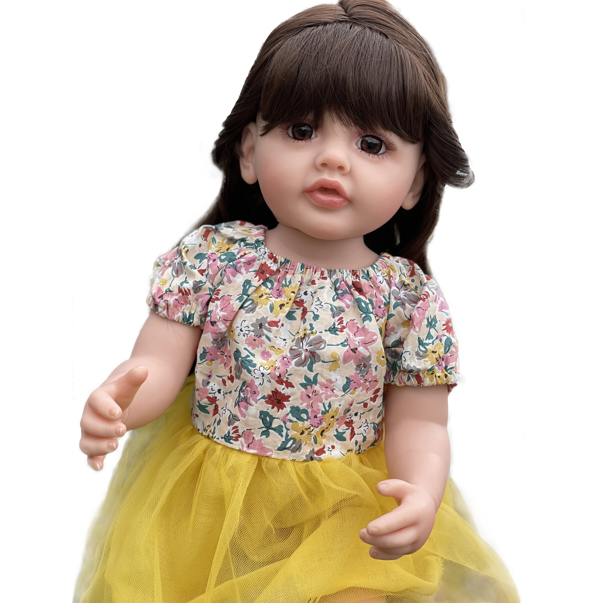 22 Polegada Betty Reborn Bebe Terminado Newborn Dolls reborn Full Body Vinyl Handmade Pintado Lifelike bebês renascidos