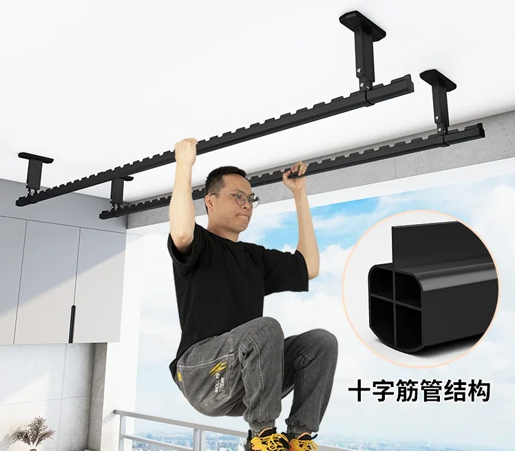 Aluminum alloy clothes drying pole, balcony top mounted, fixed clothes drying rack, perforated wall,