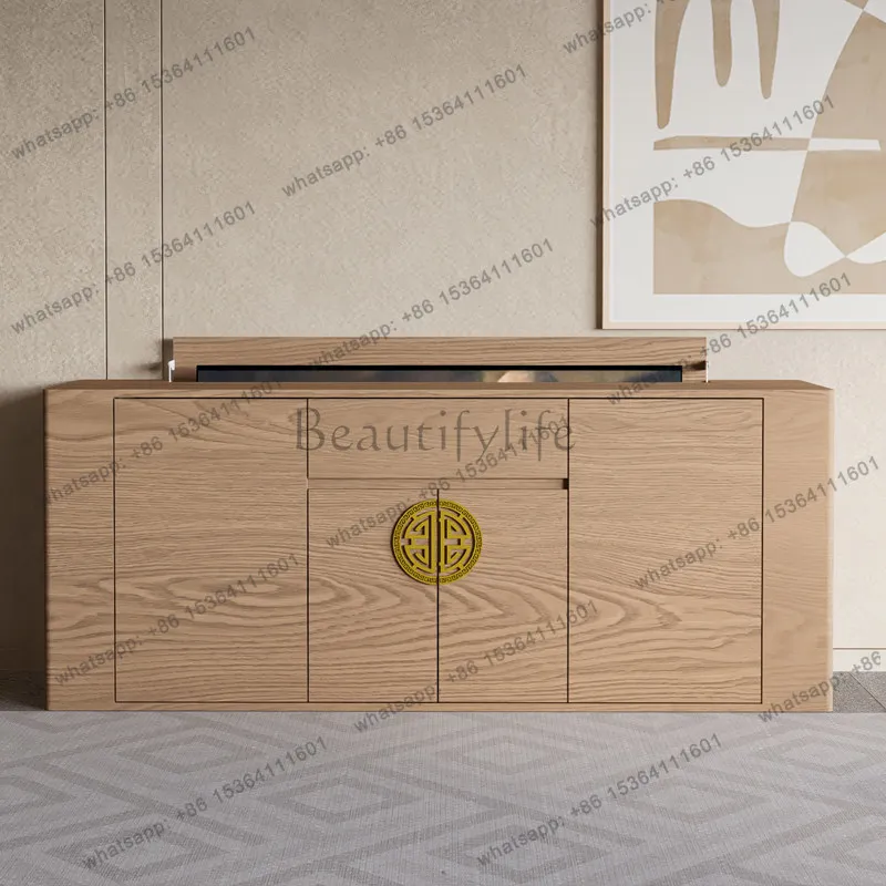 PG-Intelligent Lifting Hidden TV Cabinet Integrated Solid Wood Intelligent Remote Control Cabinet Automatic Invisible Flip