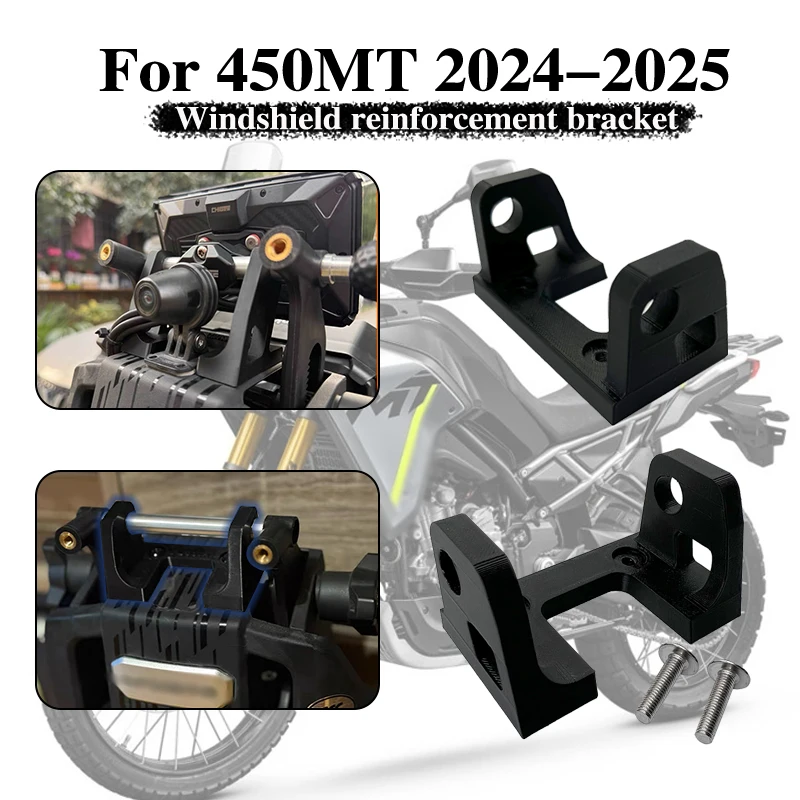 

New 2024 For CFMOTO 450MT 450 MT 2025 Motorcycle Windscreen Windshield Wind Deflectors Increased Fixing Bracket
