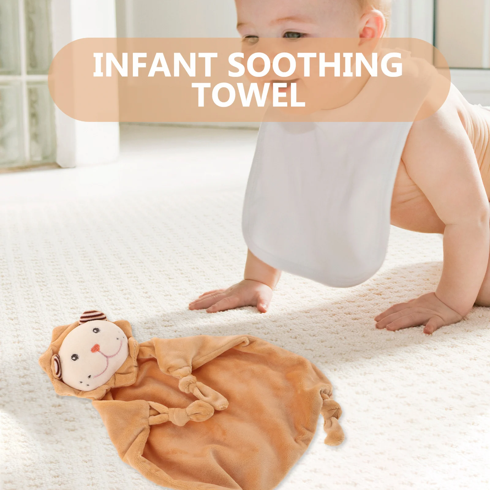 

Baby Soothing Blanket Lion Design Infant Security Blanket Soft Comforting Companion Washable Reusable Unisex Newborn Gift