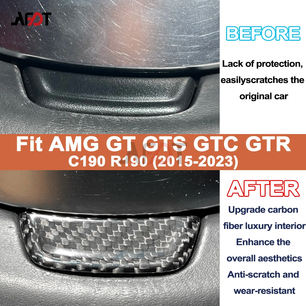 For Benz AMG GT C190 R190 GTC GTS GTR 2Doors 2015-2023 Real Carbon Fiber Armrest Button Button Sticker Car Interior Accessories