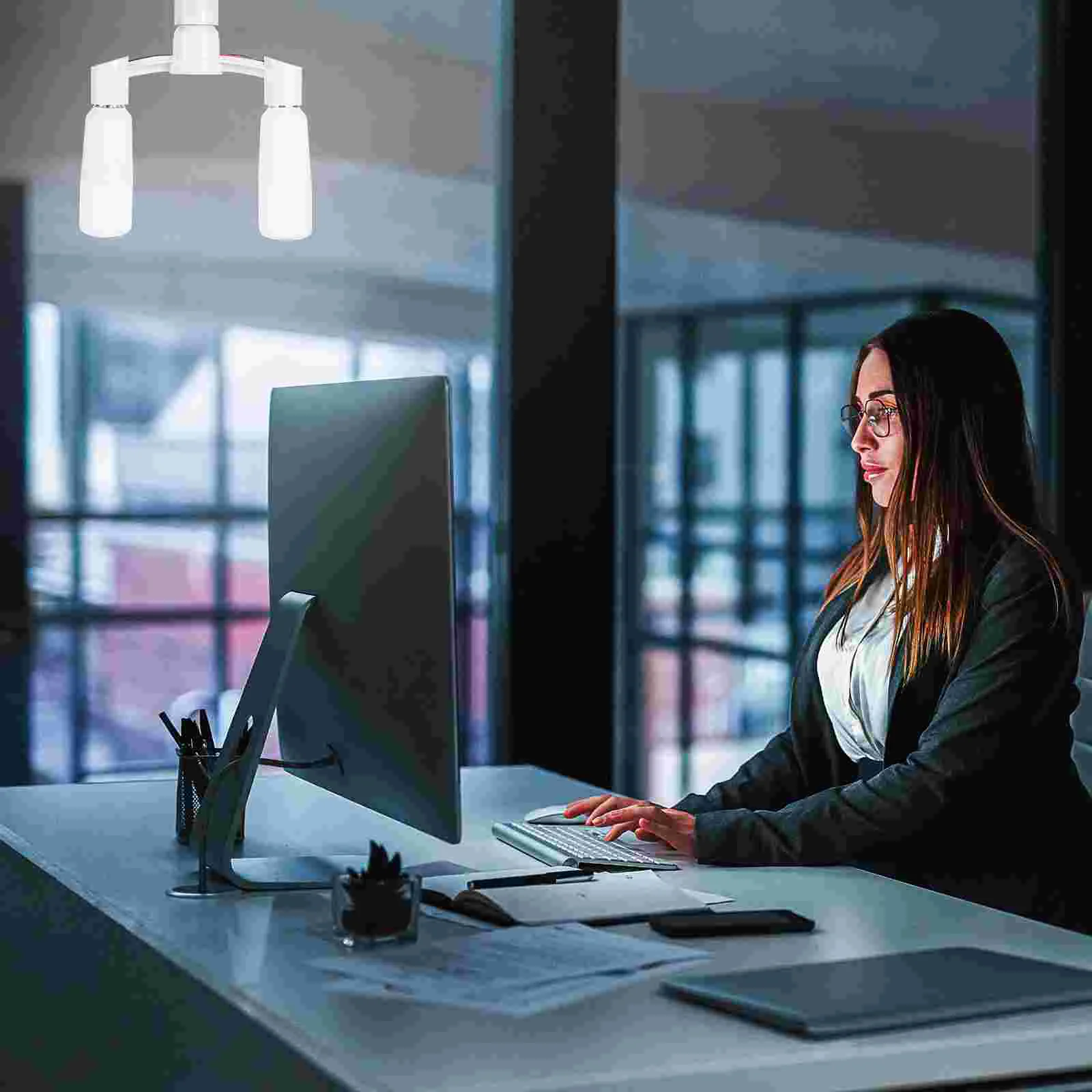 Adapter Convert Lamp Head Holder Converter Light Socket for LED Bulbs E26 Splitter White