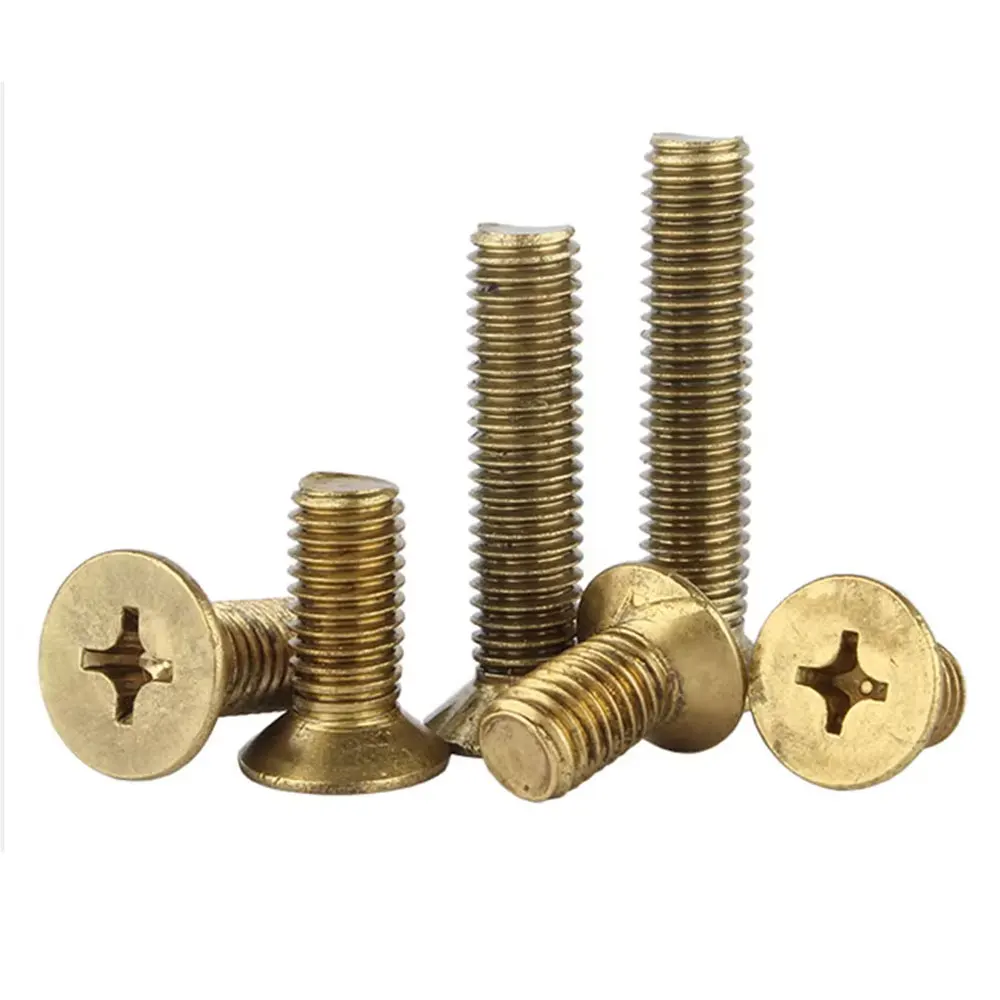 DIN765 Brass Phillips Flat Countersunk Head Machine Screws M2 M2.5 M3 M4 M5 M6 M8 Cross Recess Metric Thread Fasteners  5-50pcs