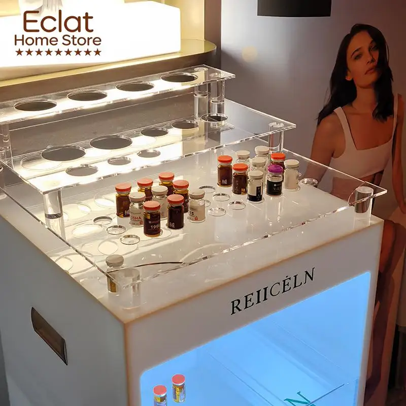 High-end beauty medical cart product rack mobile display rack silent wheel custom  skin management