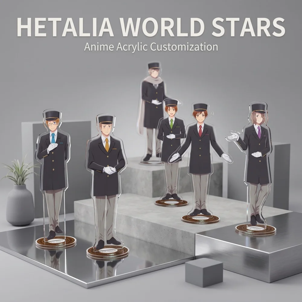 Hetalia World Stars Acrylic Stand Keychain 20Th Anniversary New America Germany Italy Desktop Ornament