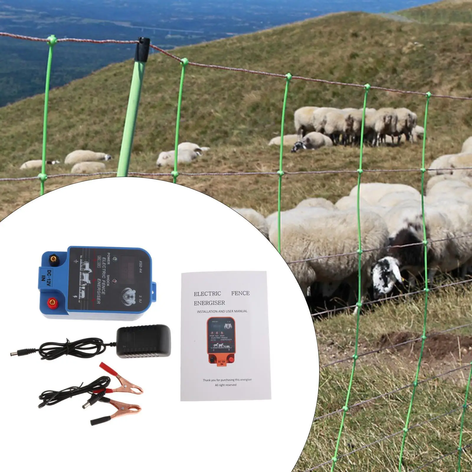 Powered Fence Charger Preventing Animals Intruding Electric Fence Controller