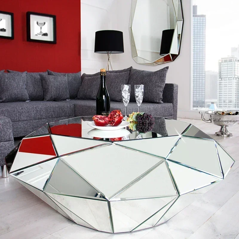 Table Large and Small Apartment Type Living Room Home Small Tea Table Glass Square American Tea Table TV Cabinet Unit