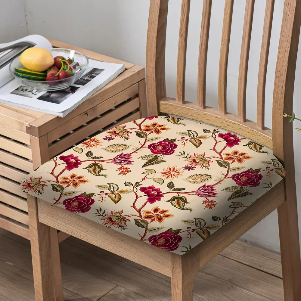 2/4/6 Stück Stuhlsitzbezüge, elastischer Stuhlbezug mit Blumen-Rosen-Print für Esszimmer, waschbarer moderner Cottage-Möbelschutz