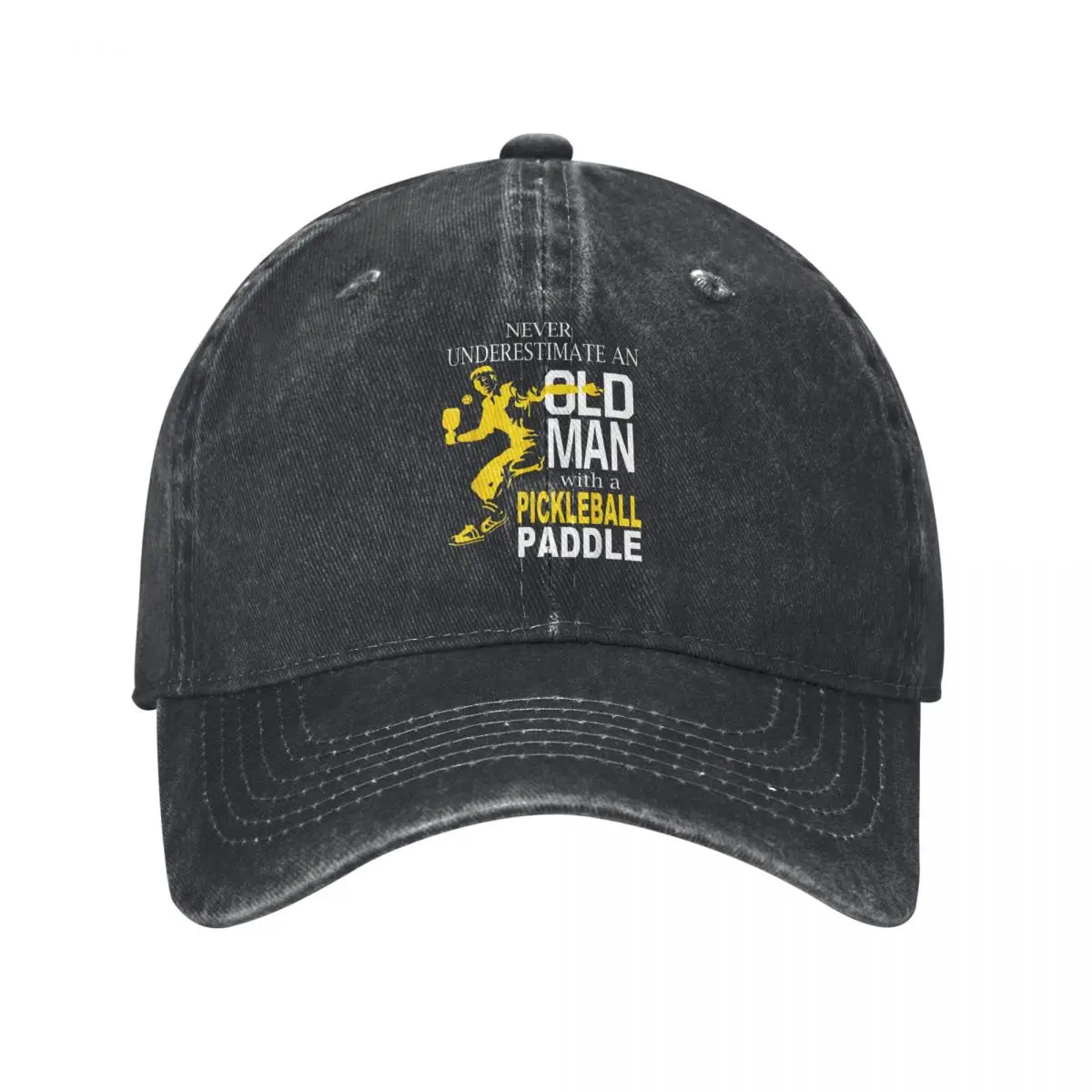 

Никогда не недооценивайте старика с кепкой Pickleball Paddle demin, дышащим дизайном, мужские шапки, бейсболка для мужчин