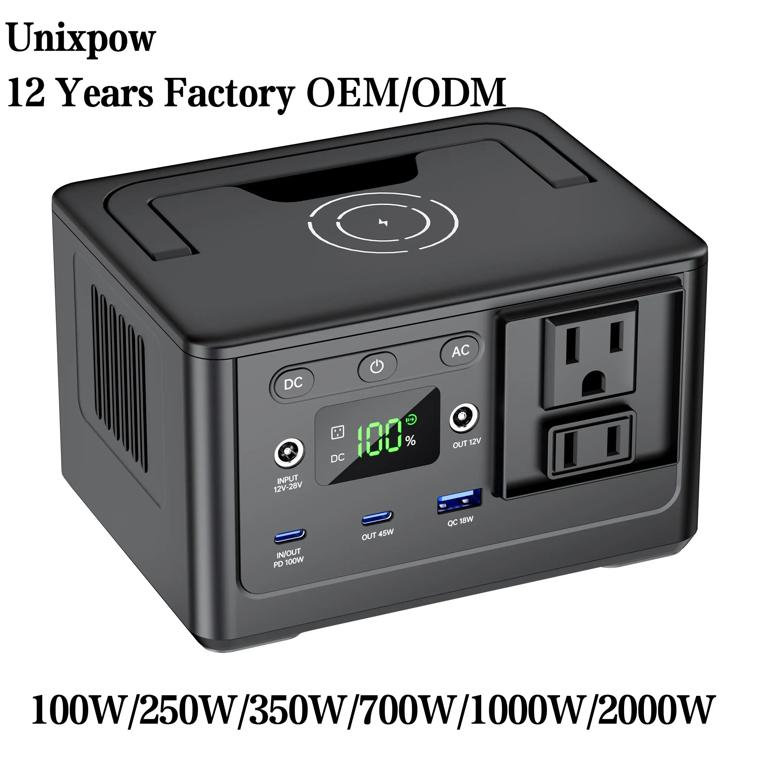 150W  350W 700W 1kW 2kW LiFePO4 Battery with Fast Charging Portable Power Station for Outdoor Camping  Emergency Power Supply