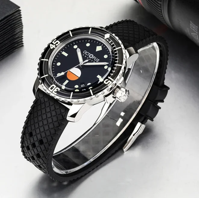 Octopus Men Automatic Watch 40mm Sport Mechanical Wristwatch Diver 30Bar Waterproof 40mm C3 Luminous Sapphire Bezel PT5000 SW200