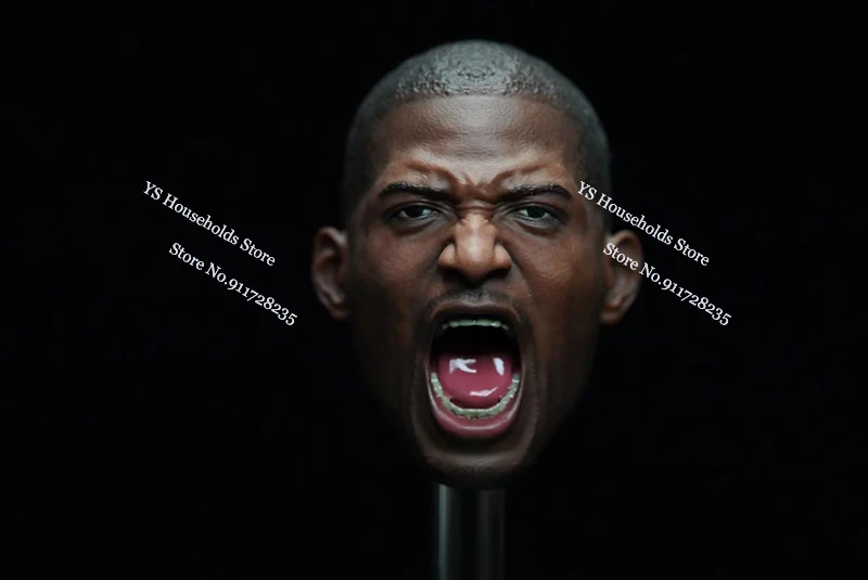 1/6 Basketball Player Delicate Painted Model Open Mouth Head Sculpt Toys For 12" Sports Male Action Figure Body Diy Decoration