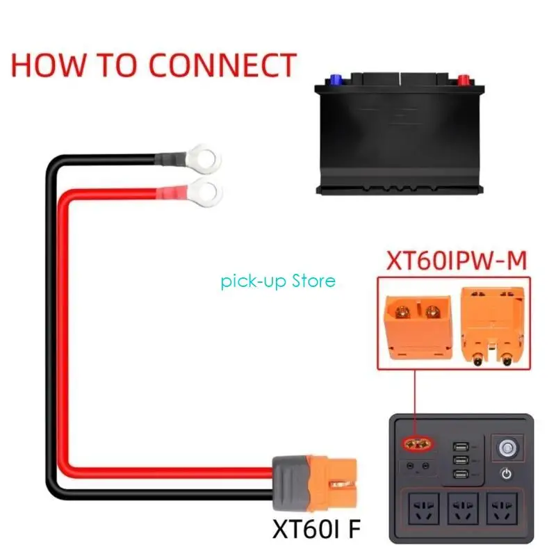 Q5WA XT60IF 암 플러그에 O 타입 터미널 구리 코 클립 와이어 태양열 충전