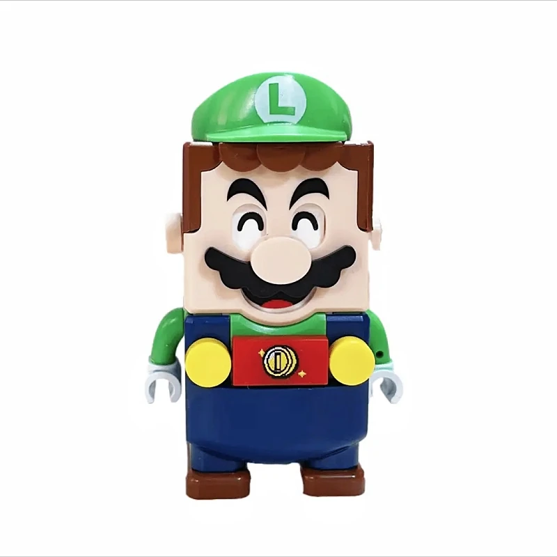 Bloques de construcción de Super Mario Bros para niños, Luigi, Buliding, figuras de acción, juguetes de montaje, mark box, muñecas, regalos de