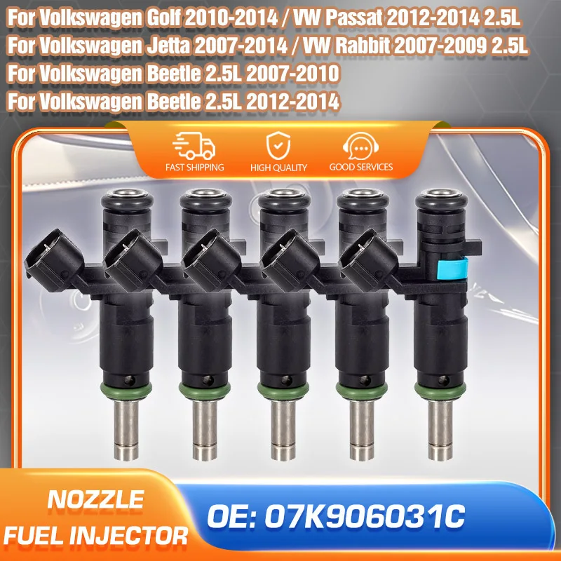 

Car Fuel Injector For Volkswagen Golf 2.5L 2010-2014 Volkswagen Jetta 2007-2014 VW Passat VW Beetle 2012-2014 VW Rabbit 07-2009