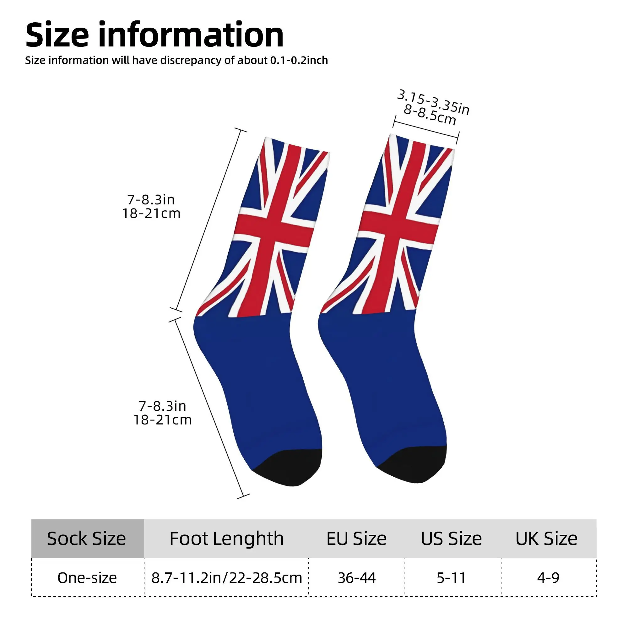 Funny Happy Men's Socks Union Jack Flag  Retro Harajuku  Hip Hop Casual Crew Sock Gift Pattern Printed
