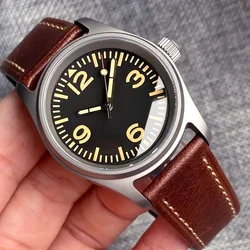 Tandorio 36mm Small Pliot Titanium Vintage Military Brushed Sapphire 200m Waterproof NH35A PT5000 Automatic Men's Watches