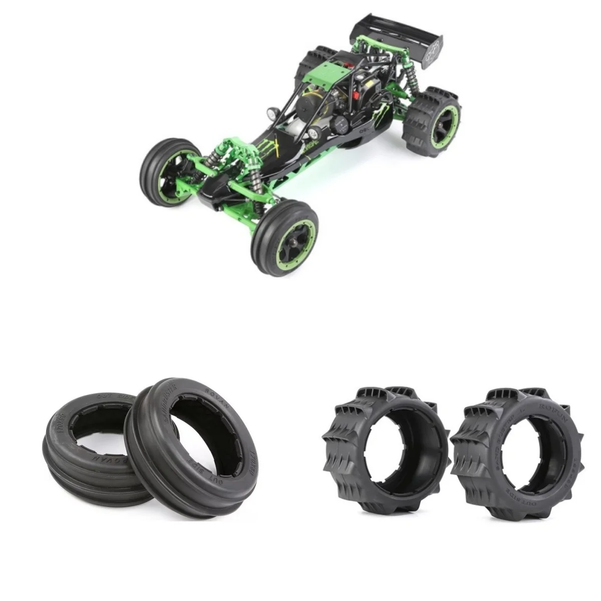 Super Grip Strong Wear Resistance Desert Tire for 1/5 HPI ROVAN KM BAJA 5B