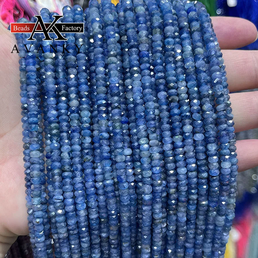 Natural Crystal kyanite Disc Bead Small Section Stone Loose Beads for Jewelry Making DIY Manual Necklace Bracelet 15\'\'2x4mm