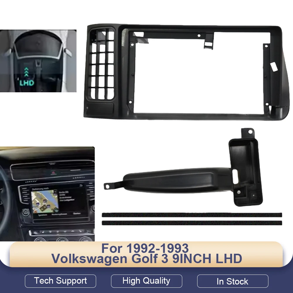 

2 Din Car Interior Stereo Radio Android for 1992-1993 Volkswagen Golf 3 9INCH LHD Frame Kit Panel Center Fascia Cable Video Box