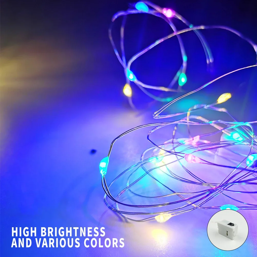 Imagem -05 - Warm White Multi String Iluminação Faça Você Mesmo Led Lights Modos Bateria Aniversários Presente de Natal Decorações do Feriado 2m 20leds 20 Pcs