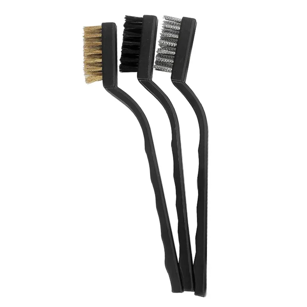 3 шт. универсальный инструмент для чистки 7 дюймов чистящая зубная щетка медная проволока нержавеющая сталь нейлоновая щетка удаление ржавчины стиль зубной щетки
