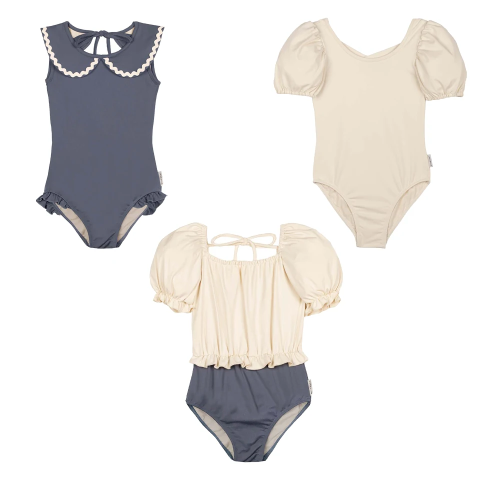 Bambini Solid Swimwear set 2024 Summer Brand neonate costumi da bagno One Pieces Holiday Outwear Toddler Children Seaside Swim Bikini