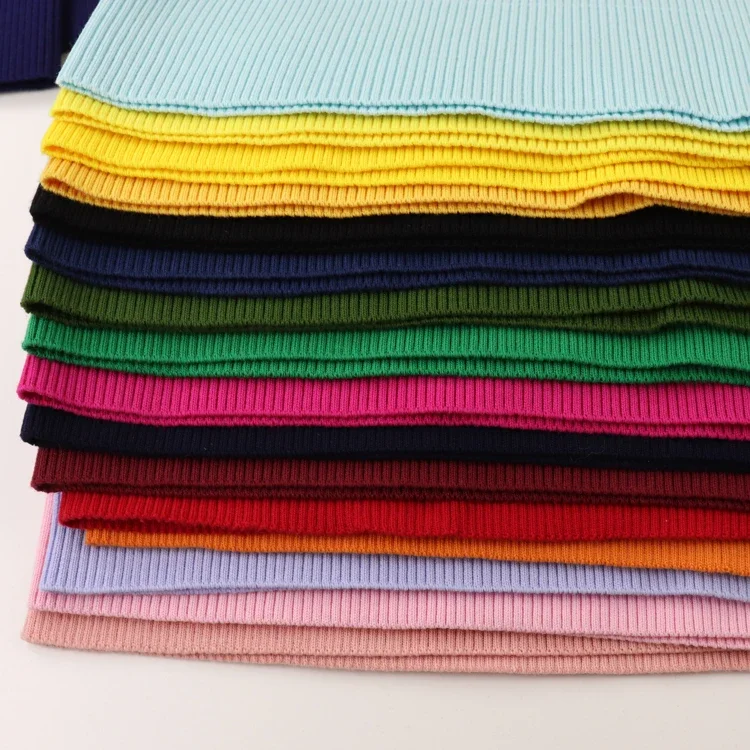 15*80CM Stretch Knitted rib Cotton Fabric Down Jackets Neckline Bottom elastic collar cuffs Trim For Clothing Accessories fabric