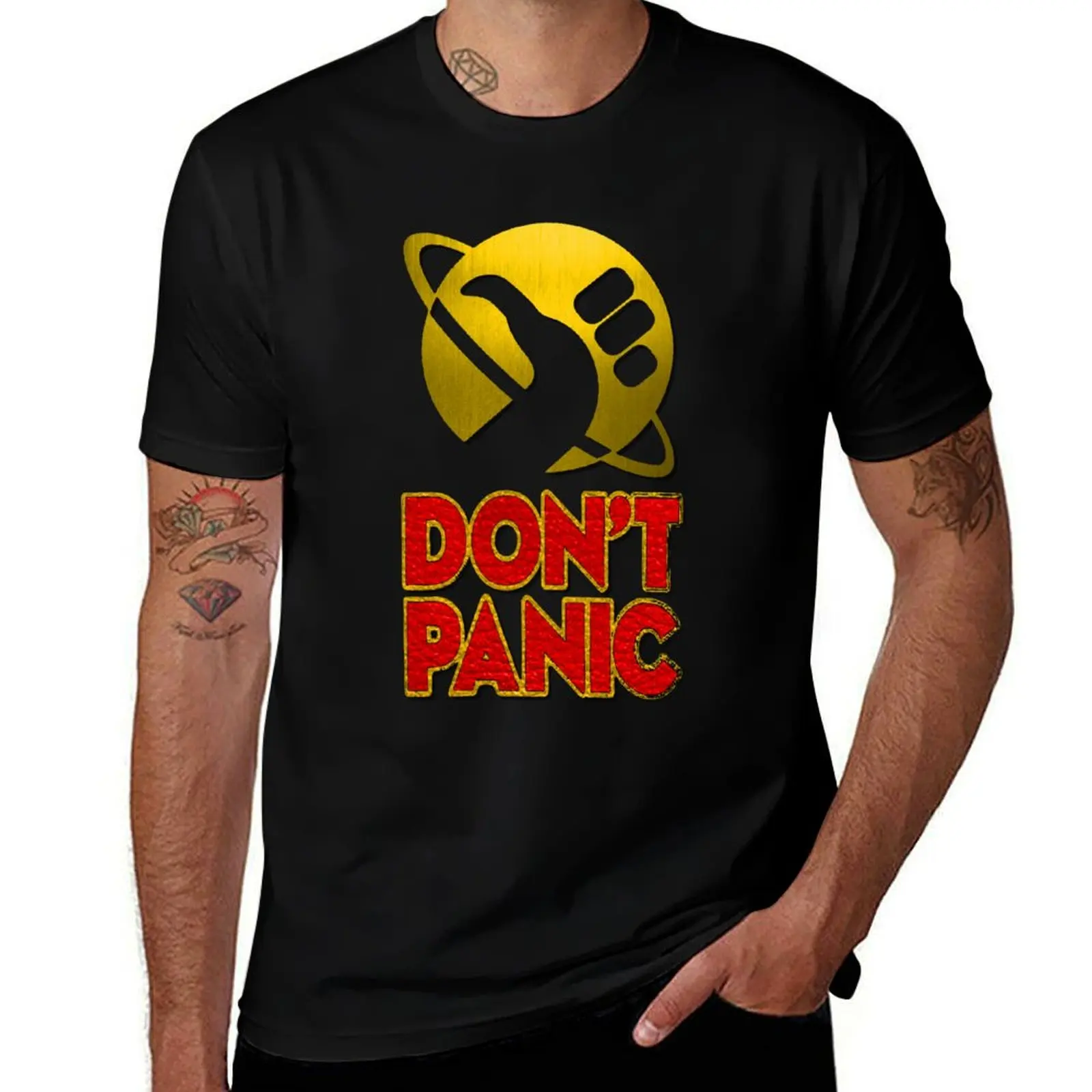 don't panic T-Shirt vintage anime shirt new edition sweat mens tall t shirts