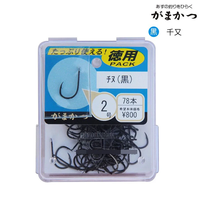 Ganchos Gamakatsu originales de Japón para pesca con púas, gancho para carpa, Offset, mango plano grueso, acero de alto carbono, pesca resistente al