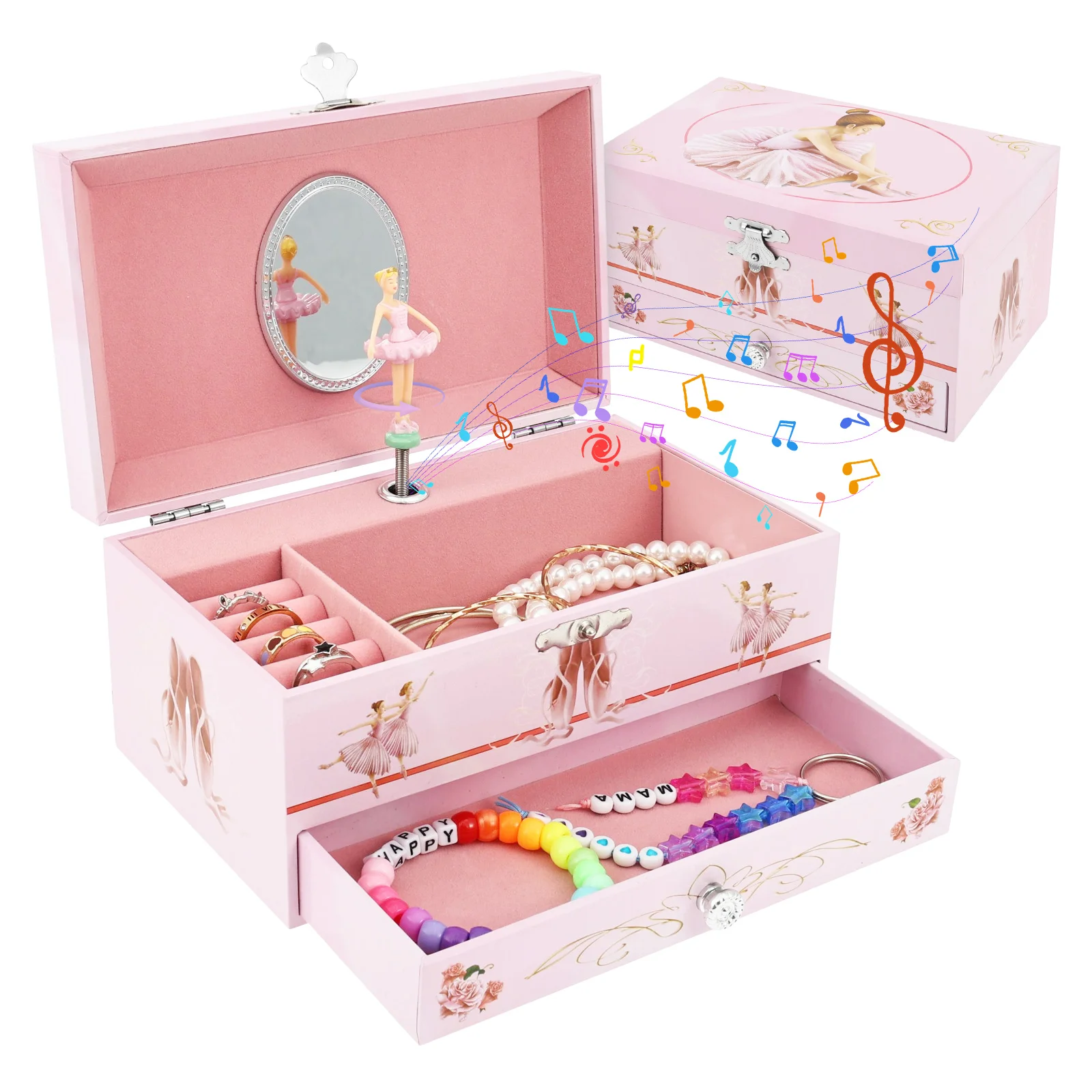 Caja de Música con Diseño de Bailarina, Joyero Musical, Caja de Almacenamiento de Joyas, Regalo de Cumpleaños y Navidad, Decoración para Fiestas de Cumpleaños