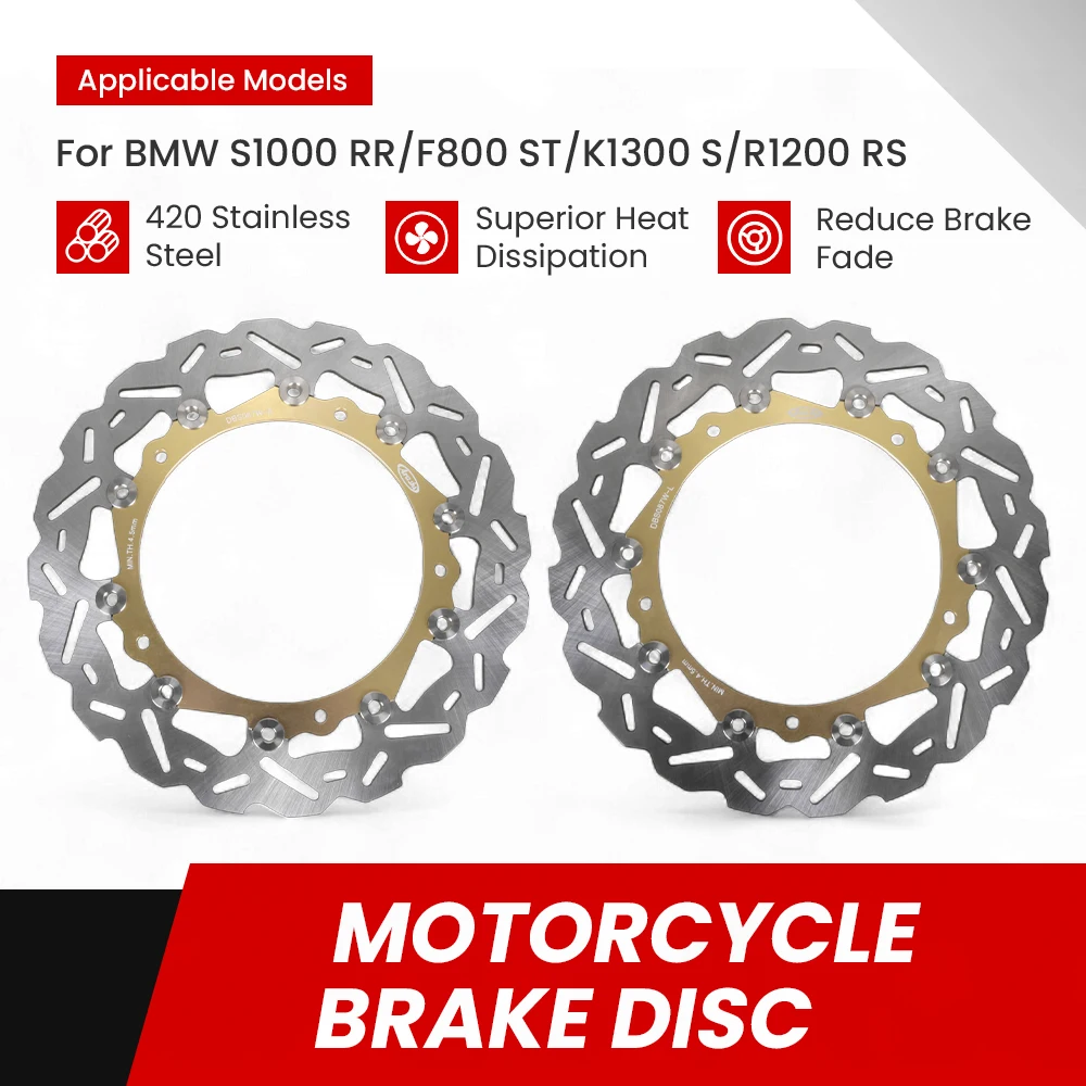 Motorcycle Brake Disks Floating Front Brake Disc Rotor For BMW S1000RR 2009-2025 F800 S ST K1300S R1200GS S1000R 14-25 S1000XR