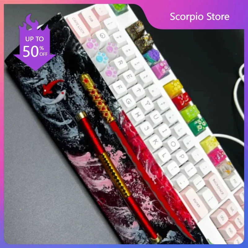 Katana Palm Rest Handmade Custom Resin Wrist Rest Personalized Mechanical Keyboard Hand Rest(Support pattern size customization)