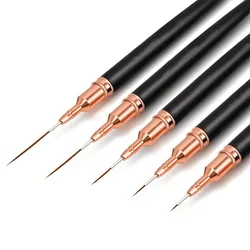 5pcs Professional Nail Art Liners Striping Brushes Ultra-thin Line Detail Drawing Painting Brushes Pen Nail Tools 4/8/12/20/25mm