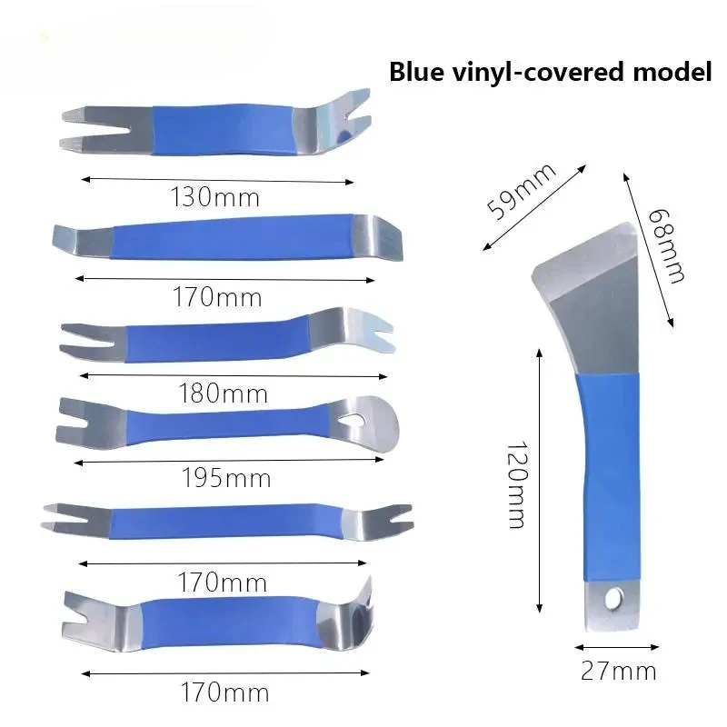 

7PCS Stainless Steel Skid Plate Car Audio Removal Tool Plastic Door Plate Removal Rubber Buckle Buckle Skid Plate Driver