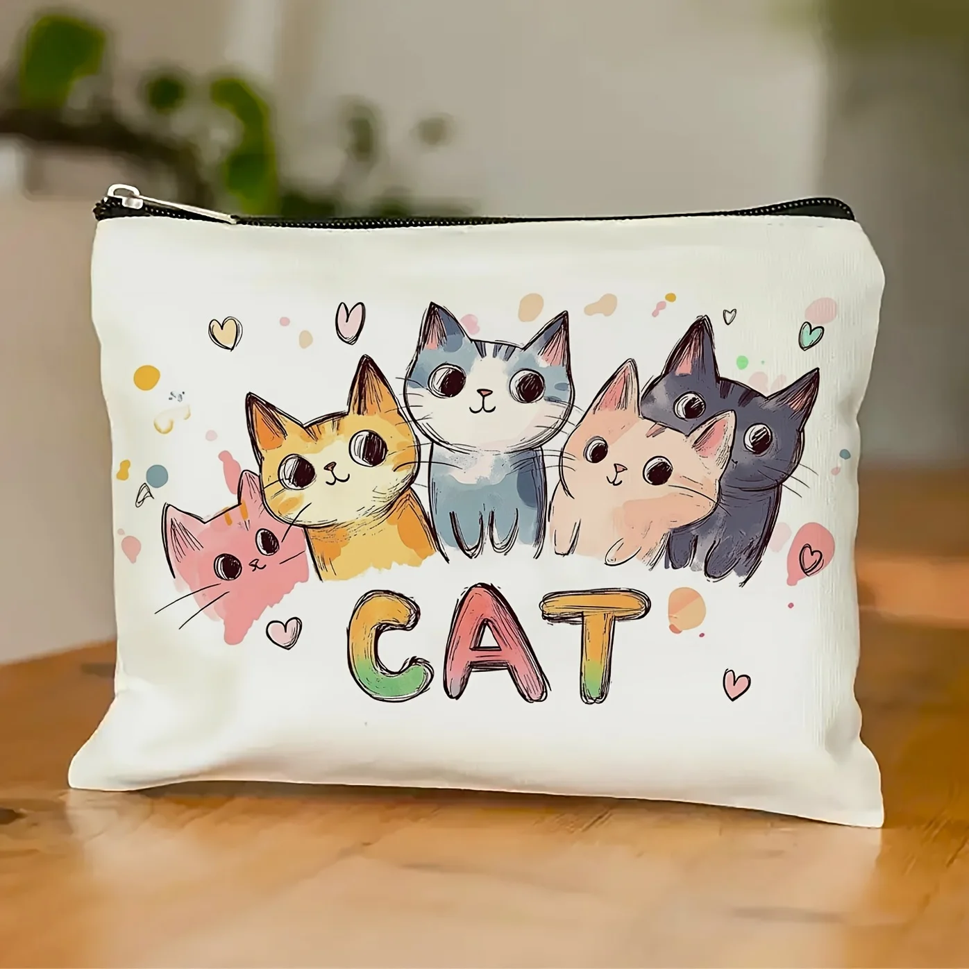 

Косметичка с рисунком кота — многофункциональная сумка на молнии, сумка для хранения украшений, идеальная маленькая сумка на молнии для путешествий.