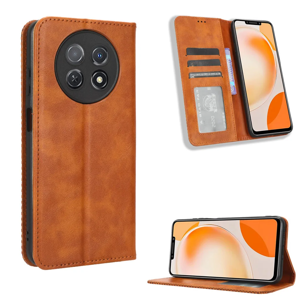 NOVA Y91 6.95INCH STG-LX1 LX2 Flip Case Luxury Retro Leather Wallet Magnetic Auto Closed Cover For HUAWEI NOVA Y91 91 Phone Bags