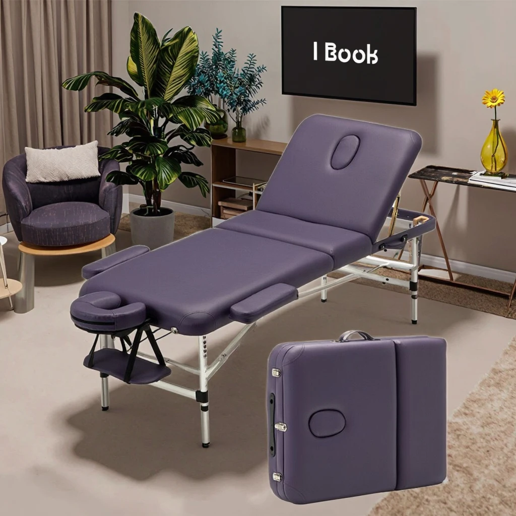

Best Massage Massage Bed Portable Massage Table Wide Lash Bed Height Adjustable 2 Folding Spa Table with Non-Woven Bag fo