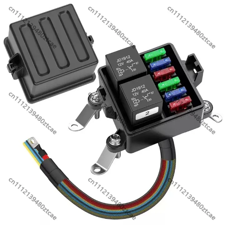 12V 6 Way Pre-wired Waterproof Relay Fuse Box Kit 2 Relays & 6 Fuses For Vehicle Wiring Modification