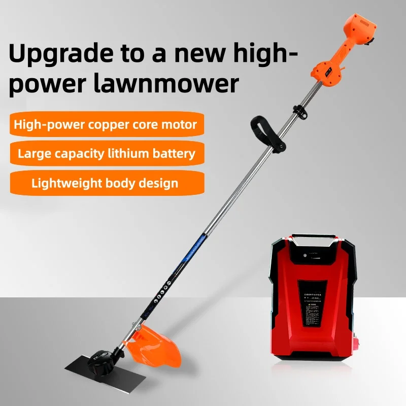 Electric Lawn Mower Lithium Battery Brush Mower Portable Weeding Mowing and Trimming Machine for Household Courtyard Lawns
